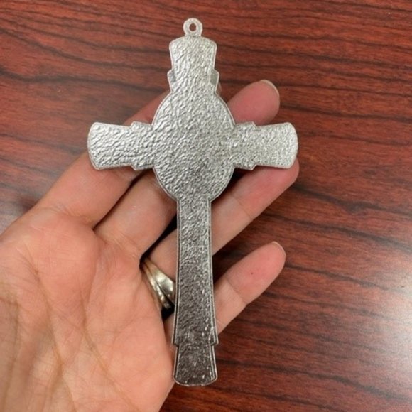 *LIKE NEW* Holy Spirit Metal Red Enamel Cross - Catholic Confirmation Pentecost - Picture 2 of 4